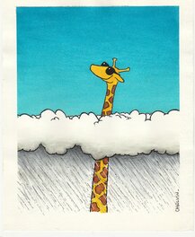 Marc Chalvin - La girafe dans les nuages - Original Illustration
