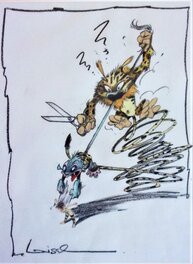Régis Loisel - Hommage à Franquin - Le Marsupilami - Illustration originale