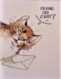 Claire Wendling - Chat pour un timbre 2 - Illustration originale