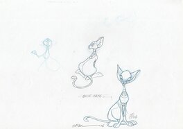 Crisse - Blue cats - Original Illustration
