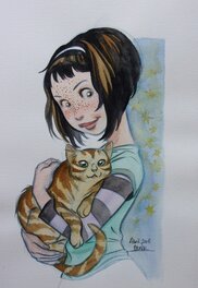 Montse Martín - Tara er son chat - Original Illustration