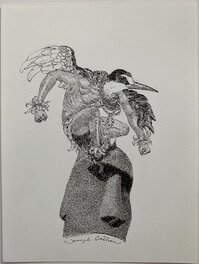Jeremy Bastian - Jeremy Bastian - Birdman cult of Easter Island - Original Illustration