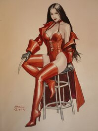 Enrico Marini - Camilla en Rouge - Illustration originale