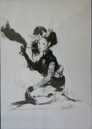 Nicolas Nemiri - Nicolas Nemiri - Illustration femme fumant - Original Illustration