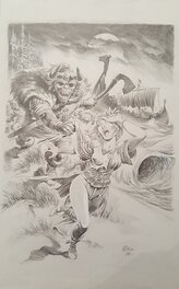 Jean-Yves Mitton - Les vikings Original dessin Librairie CINEFLASH - Planche originale