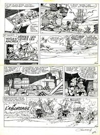 Planche originale - 1984 - Godaille et Godasse, "Hussard à la mer"