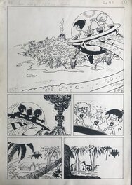 Alfonso Borillo - Kiko 2000 - "una isla del Pacifico" episode 42 pl 1 - Planche originale