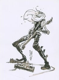 Roberto Ricci - Metal guitar hero - Original Illustration