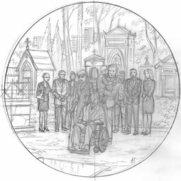 Crayonné juste avant encrage. Ce dessin est d’ailleurs reproduit dans le livre, en page 4. Crayonné juste avant encrage. Ce dessin est d’ailleurs reproduit dans le livre, en page 4.