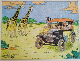 Marc Wasterlain - Retour au Congo hommage a Hergé - Illustration originale