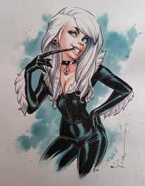 Mathieu Reynes - Harmony as Black cat - Illustration originale