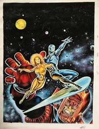 Nico - Le surfer d'argent et Galactus - Illustration originale