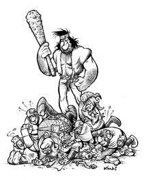 Slawomir Kiełbus - Bonebreaker the Barbarian ;-)  vel Łamignat Barbarzyńca - Original Illustration