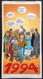 Original de Carrere en Couleur Directe en Entier avec Marge Noire ( et son Calque Soulevé et Retourné au Verso ) ,Nickel. Original de Carrere en Couleur Directe en Entier avec Marge Noire ( et son Calque Soulevé et Retourné au Verso ) ,Nickel.