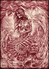 Denis GRRR - Irène, la petite Sirène consternée par la Mer de la Vanité - Original Illustration