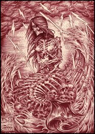 Denis GRRR - Irène, la petite Sirène consternée par la Mer de la Vanité - Original Illustration