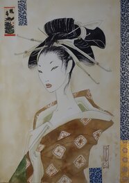 Olivier Ledroit - EDO - GEISHA VERTE - Illustration originale