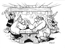 Slawomir Kiełbus - Obelix & Asterix versus Kokosh & Kajko - Original Illustration