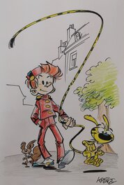 Jean-Marc Krings - Spirou marsupilami et spip - Original Illustration