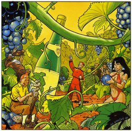 Luc Cornillon - Vendanges à Suresnes - Illustration originale