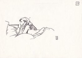 Milo Manara - Manara - Jeune fille au téléphone - Illustration originale