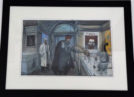 Enki Bilal - Le Sommeil du Monstre, 1998, Le Humanoides Associes Case 4 de la planche originale 35, Acrylique et pastel sur contrecolle - Original Illustration