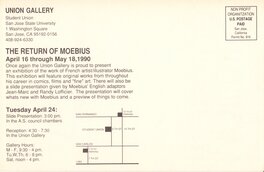 Carte d’invitation réalisée par Union Gallery (San José Californie USA). Format: 21,50 cm / 14 cm cm Editions UnionGallery 1990 - Back