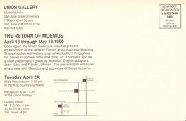 Carte d’invitation réalisée par Union Gallery (San José Californie USA). Format: 21,50 cm / 14 cm cm Editions UnionGallery 1990 - Back Carte d’invitation réalisée par Union Gallery (San José Californie USA). Format: 21,50 cm / 14 cm cm Editions UnionGallery 1990 - Back