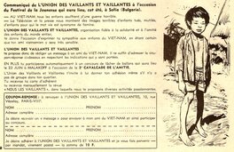 Communiqué de l'Union des Vaillants et des Vaillantes - journal Vaillant n°1200 Communiqué de l'Union des Vaillants et des Vaillantes - journal Vaillant n°1200