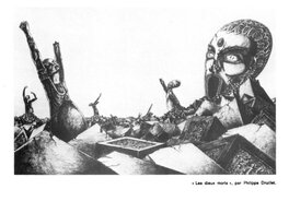 Page du Livre du Cahier de L'Herne N°12 " Special Lovecraft " ou L'on Peut voir Cette Planche sous Le Titre " Les Dieux Morts " , en 1969 .
