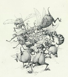 Jean Dulieu - Paulus de Boskabouter - Paulus en de Insecten - Original Illustration