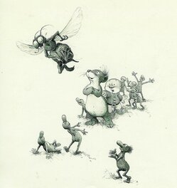 Jean Dulieu - Paulus de Boskabouter - Paulus en de Insecten - Original Illustration