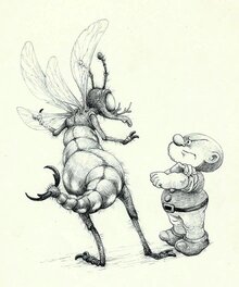 Jean Dulieu - Paulus de Boskabouter - Paulus en de Insecten - Illustration originale