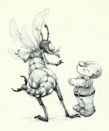 Jean Dulieu - Paulus de Boskabouter - Paulus en de Insecten - Original Illustration