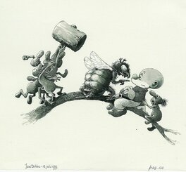 Jean Dulieu - Paulus de Boskabouter - Paulus en de Insecten - Original Illustration