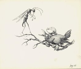 Jean Dulieu - Paulus de Boskabouter - Paulus en de Insecten - Original Illustration