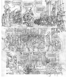 Olivier Roman - Crayonné planche 19 Mata Hari - Original art