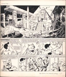 Planche originale - Oscar Hamel et Isodore - L'Idole aux jeux d'Emeraude - planche 44