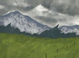 Margaux Othats - Paysage - Orage - Illustration originale