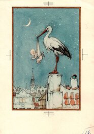 Anton Pieck - Birthcard - Original Illustration