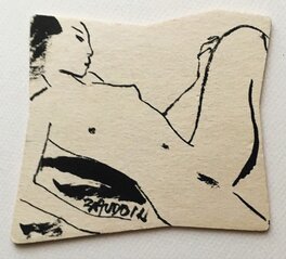 Edmond Baudoin - Edmond Baudoin - nu sur sous-bock (2019) - Original Illustration