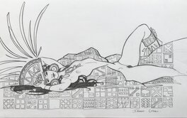 Ingrid Liman - Femme allongée - Original Illustration