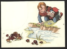 Edmond-François Calvo - Le Petit Poucet planche 3 - Illustration originale