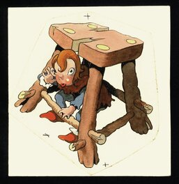 Edmond-François Calvo - Le petit Poucet - planche de titre - Original Illustration