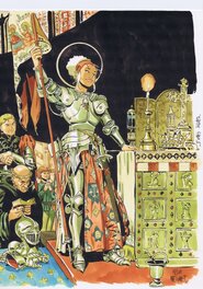 Félix Meynet - Jeanne d'Arc au sacre du roi Charles VII - Illustration originale