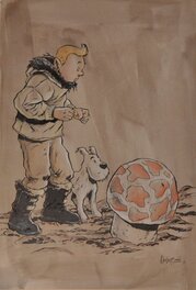 Christophe Chabouté - Tintin, l'Etoile Mystérieuse (hommage) - Illustration originale