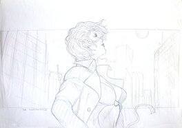 Adriano De Vincentiis - Woman in the City - Original Illustration