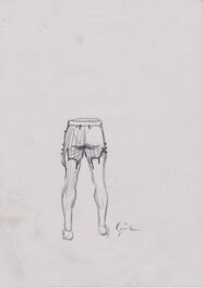 Enki Bilal - Mystérieuses jambes - Dessin préliminaire de Enki Bilal - Original art
