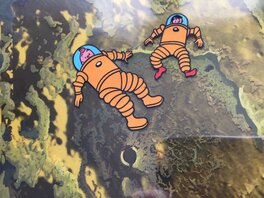 Hergé - Tintin Objectif Lune - Planche originale