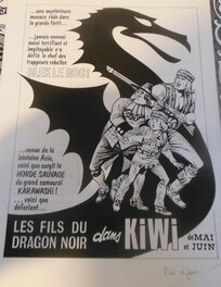 Illustration ANNONCENT LES FILS DU DRAGON NOIR DANS KIWI PAR JEAN YVES MITTON AVEC CALQUE COULEURS